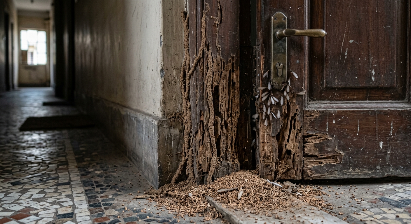 Before: Termite-Damaged Wooden Door Restored