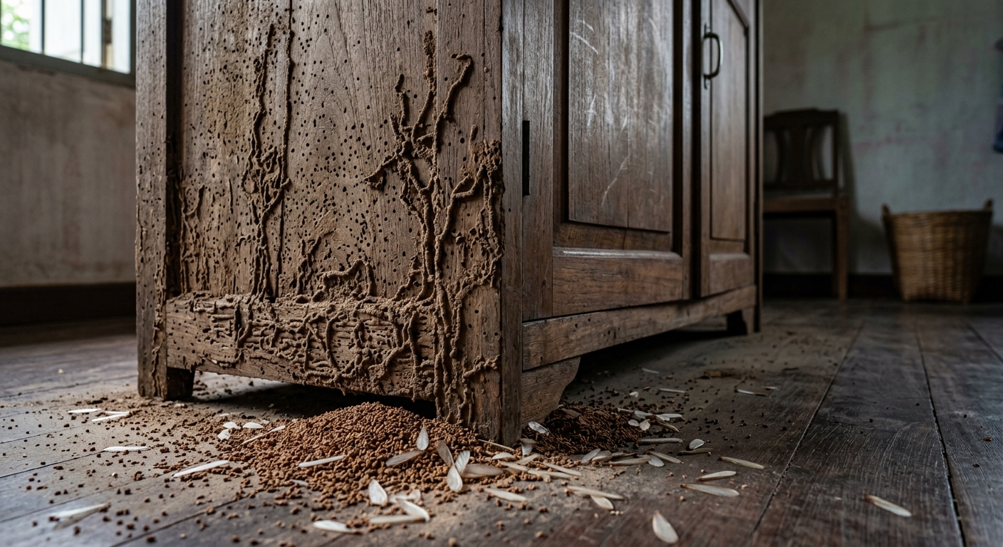 Before: Termite-Infested Wooden Furniture Restored