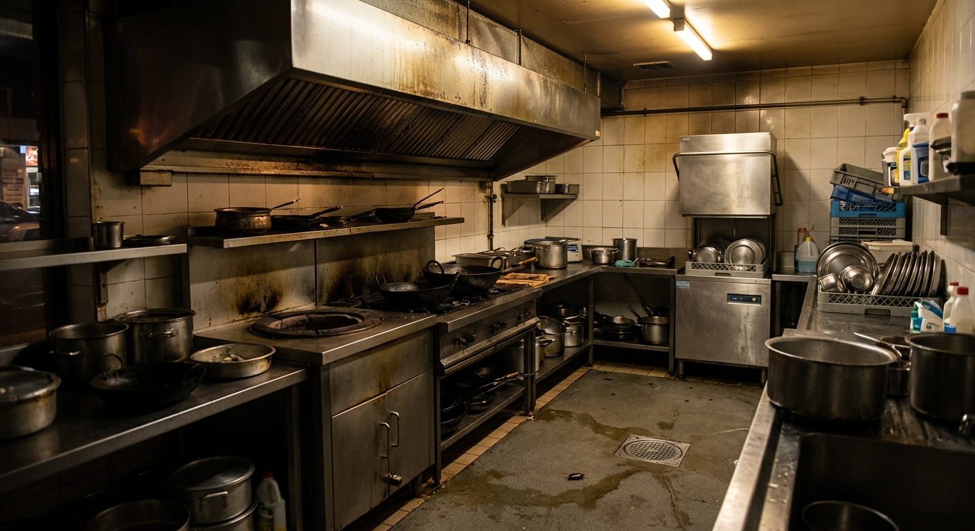 Before: Restaurant Kitchen Fully Sanitised